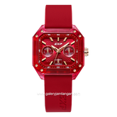 Expedition E 6840 MF Multifunction Red Rosegold Rubber Strap